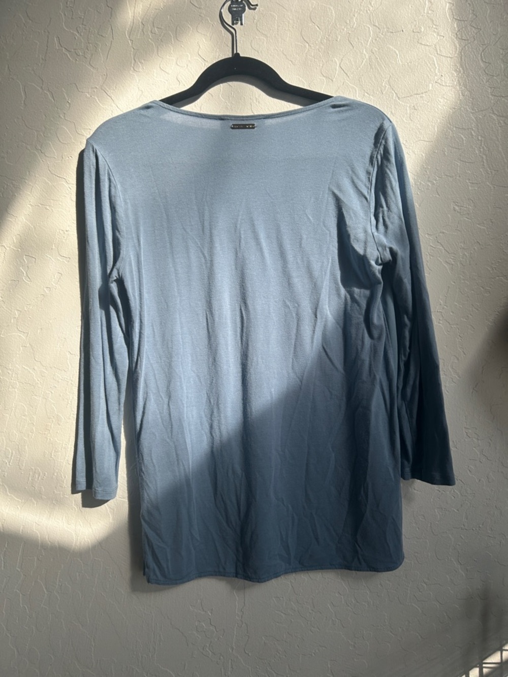 Michael Kors Light Blue V-Neck Layered Long-Sleeve Women's Top - Picture 5 of 6